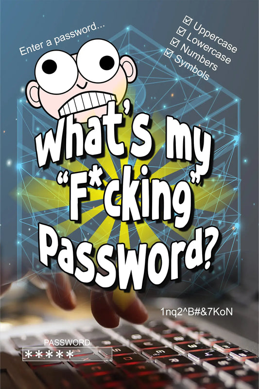 Funny password logbook with A–Z tabs, 6x9” size – organiser for login details, usernames, and passwords